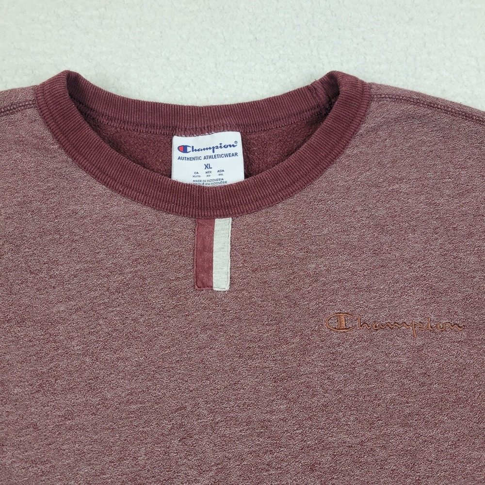 Champion Sweater Mens XL Maroon Crewneck Pullover Embroidered‎ Logo Athletic